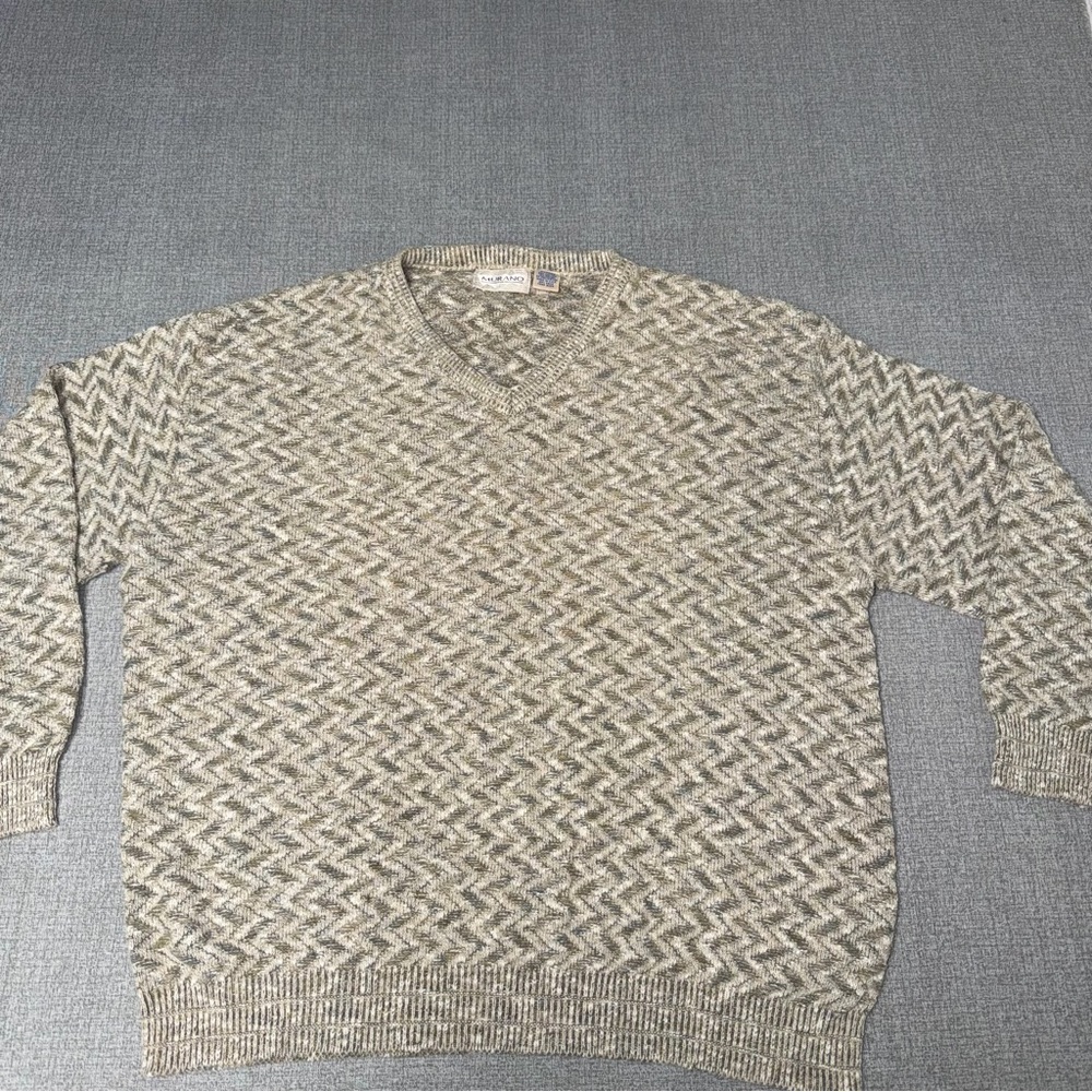Vintage Murano Marled Knit V-Neck Sweater